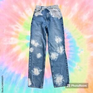 PacSun Women's 25 Acid Wash 100% Cotton 90s Boyfriend Jeans High Rise Casual